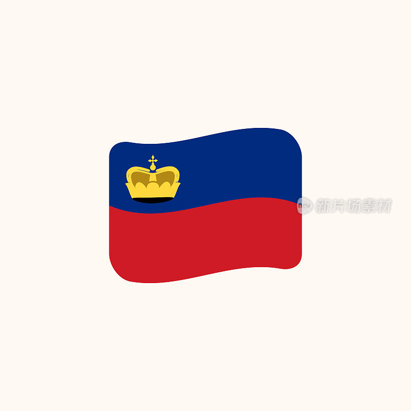 Flag of Liechtenstein vector. Isolated Liechtenstein wavy flag flat – Vector